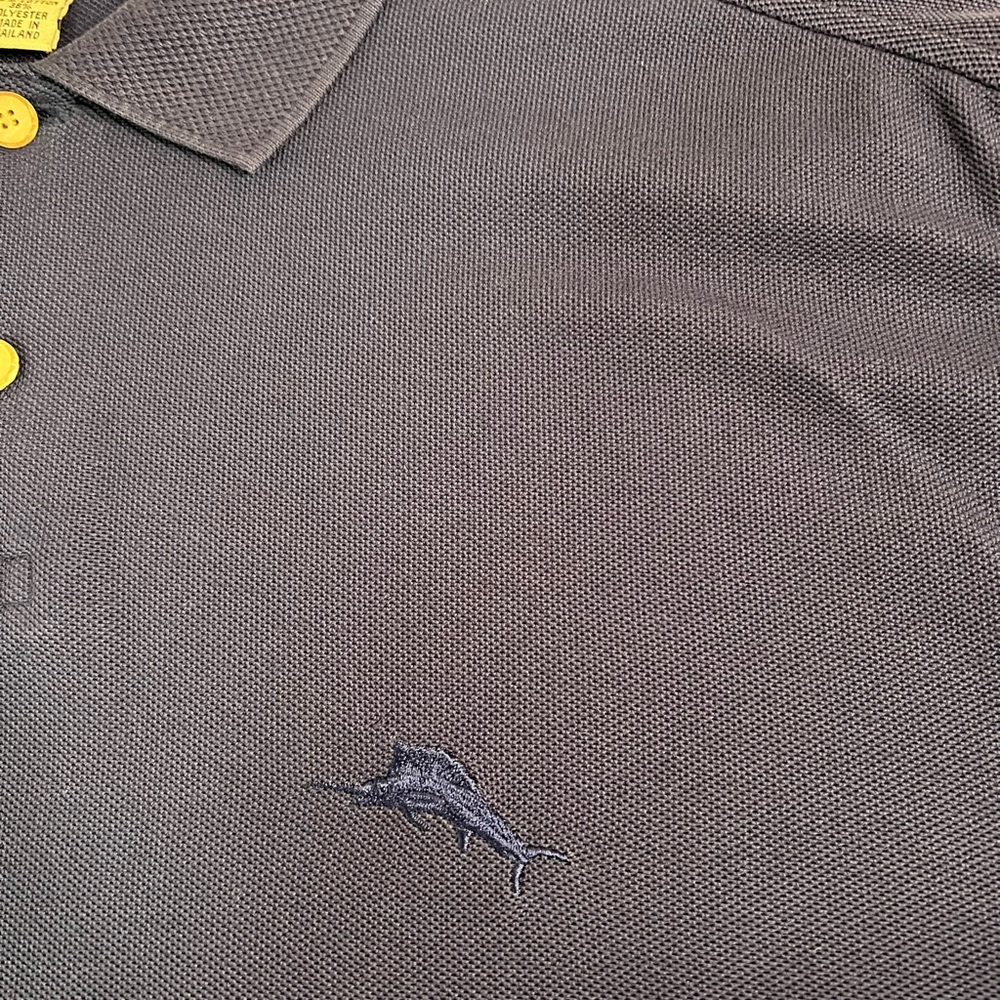 TOMMY BAHAMA Men's Polo Shirt Cotton Blend Logo Navy Blue Sz XL Beachy - Picture 4 of 8